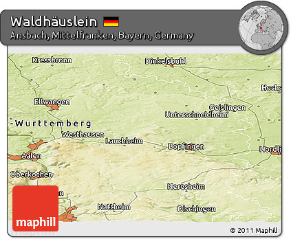 Physical Panoramic Map of Waldhäuslein