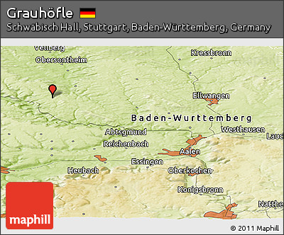 Physical Panoramic Map of Grauhöfle