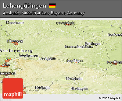 Physical Panoramic Map of Lehengütingen