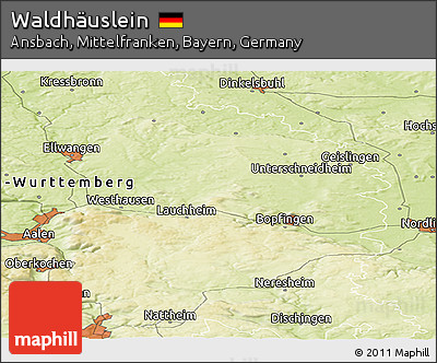 Physical Panoramic Map of Waldhäuslein