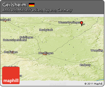 Physical Panoramic Map of Geilsheim