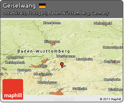 Physical Panoramic Map of Geiselwang