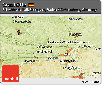 Physical Panoramic Map of Grauhöfle