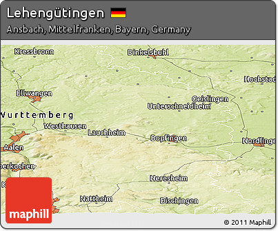 Physical Panoramic Map of Lehengütingen