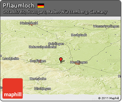 Physical Panoramic Map of Pflaumloch