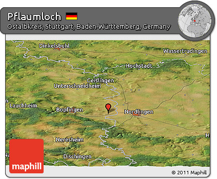 Satellite Panoramic Map of Pflaumloch