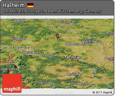 Satellite Panoramic Map of Halheim