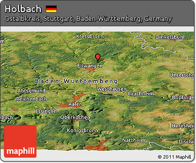Satellite Panoramic Map of Holbach