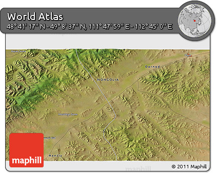 Satellite 3D Map of the Area around 48° 54' 57" N, 112° 16' 30" E