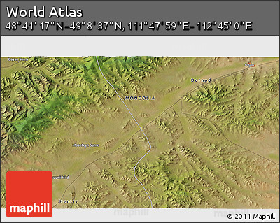Satellite 3D Map of the Area around 48° 54' 57" N, 112° 16' 30" E