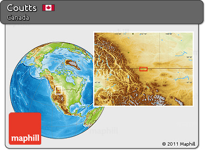 Physical Location Map of Coutts