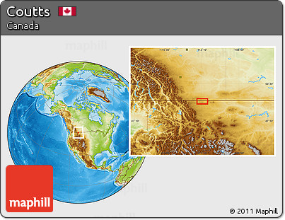 Physical Location Map of Coutts