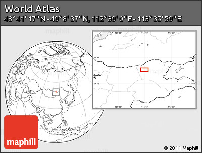 Blank Location Map of the Area around 48° 54' 57" N, 113° 7' 30" E