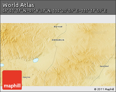 Physical 3D Map of the Area around 48° 54' 57" N, 114° 49' 29" E