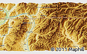 Physical 3D Map of the area around 48° 54' 57" N, 117° 13' 29" W