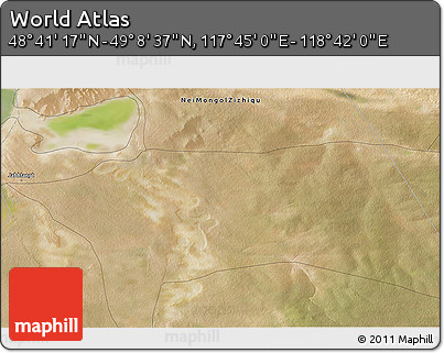 Satellite 3D Map of the Area around 48° 54' 57" N, 118° 13' 29" E