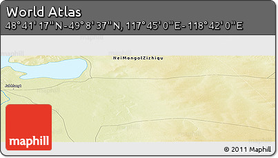 Physical Panoramic Map of the Area around 48° 54' 57" N, 118° 13' 29" E