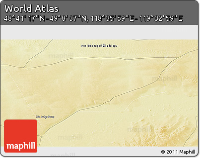 Physical 3D Map of the Area around 48° 54' 57" N, 119° 4' 29" E