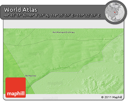 Political 3D Map of the Area around 48° 54' 57" N, 119° 4' 29" E