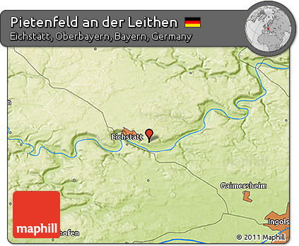 Physical 3D Map of Pietenfeld An Der Leithen
