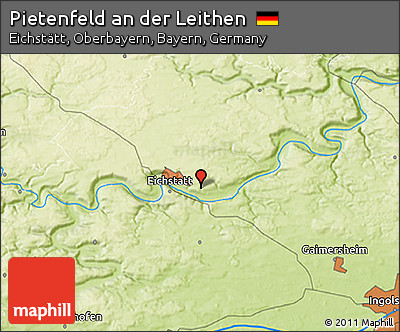Physical 3D Map of Pietenfeld An Der Leithen
