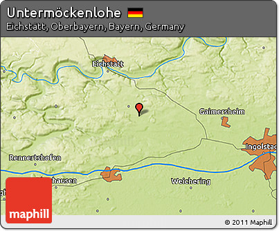 Physical 3D Map of Untermöckenlohe