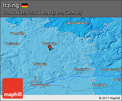 Political 3D Map of Itzing