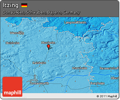 Political 3D Map of Itzing