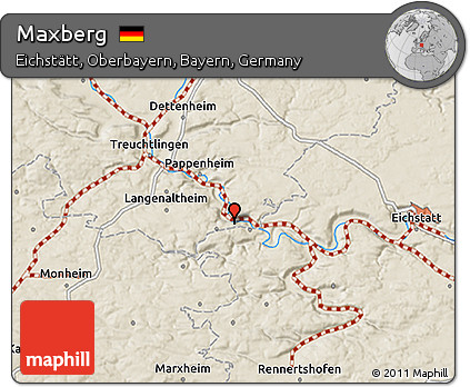 Shaded Relief 3D Map of Maxberg