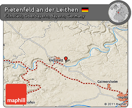 Shaded Relief 3D Map of Pietenfeld An Der Leithen