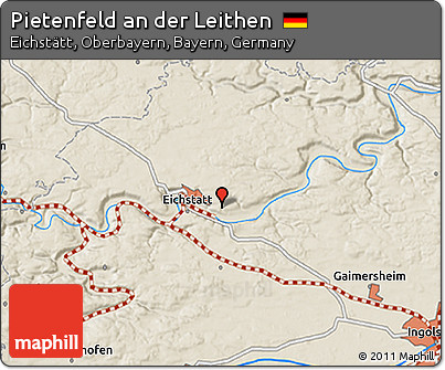 Shaded Relief 3D Map of Pietenfeld An Der Leithen