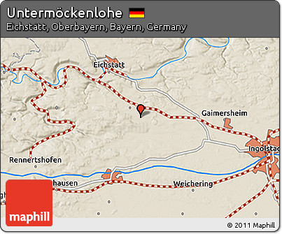 Shaded Relief 3D Map of Untermöckenlohe