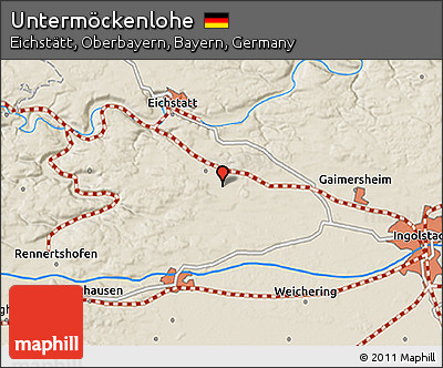 Shaded Relief 3D Map of Untermöckenlohe