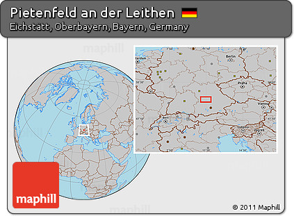 Gray Location Map of Pietenfeld An Der Leithen