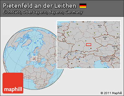Gray Location Map of Pietenfeld An Der Leithen