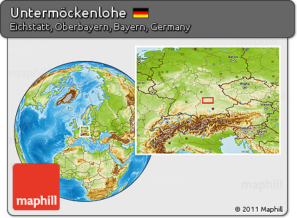 Physical Location Map of Untermöckenlohe