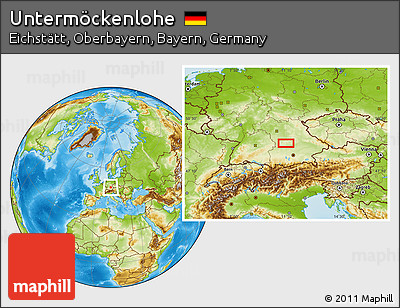 Physical Location Map of Untermöckenlohe