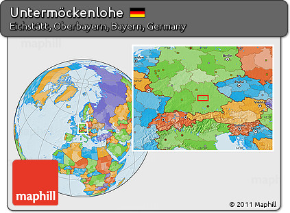 Political Location Map of Untermöckenlohe