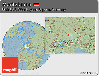Savanna Style Location Map of Moritzbrunn, hill shading