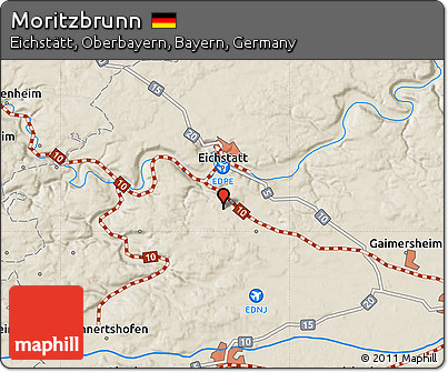 Shaded Relief Map of Moritzbrunn