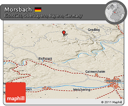 Shaded Relief Panoramic Map of Morsbach