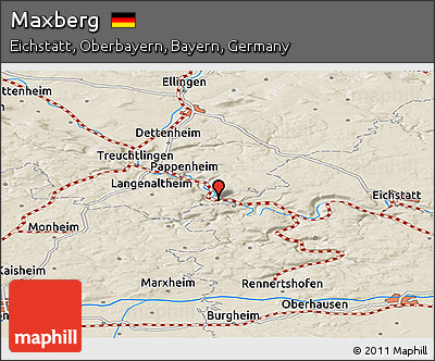 Shaded Relief Panoramic Map of Maxberg