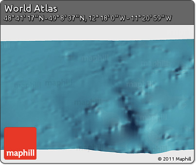 Satellite 3D Map of the Area around 48° 54' 57" N, 11° 49' 29" W