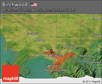 Satellite 3D Map of Birchwood
