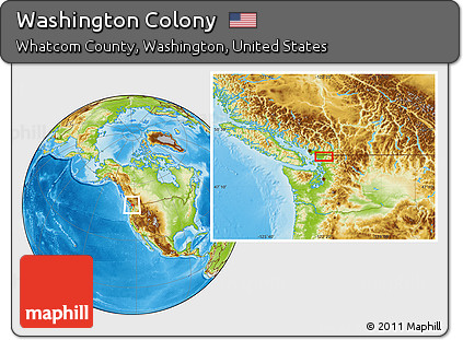 Physical Location Map of Washington Colony