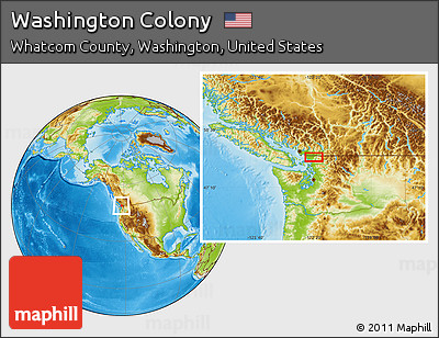 Physical Location Map of Washington Colony
