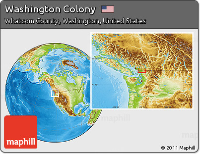 Physical Location Map of Washington Colony