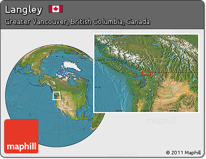 Satellite Location Map of Langley