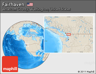 Shaded Relief Location Map of Fairhaven