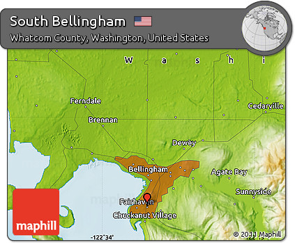 Physical Map of South Bellingham